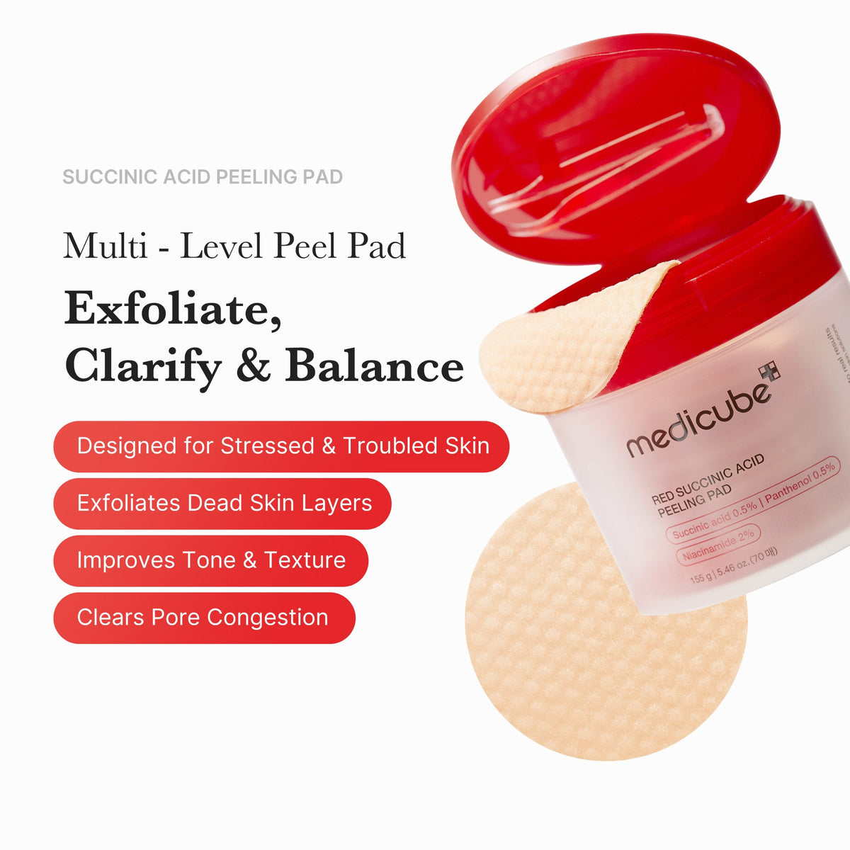 Red Succinic Acid Panthenol Pads G7